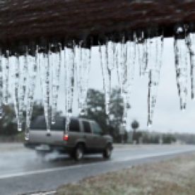 PHOTO: Icicles hang from the 'Welcome to Hilliard sign' in Hilliard, Fla., Jan. 3, 2018. (Bob Self/The Florida Times-Union via AP)