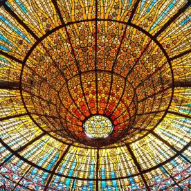Built between 1905 and 1908, architect Lluís Domènech i Montaner’s Catalan Art Nouveau masterpiece is listed as a UNESCO World Heritage Site and boasts a monumental stained-glass-and-mosaic ceiling.